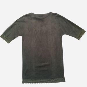 ZARA'S Dark Green Suede & Lace Midi Dress